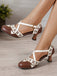 Zweifarbige Schuhe mit Kittenabsatz und Mary Jane