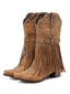 Western Cowgirl Keilstiefel mit Fransen und Nieten