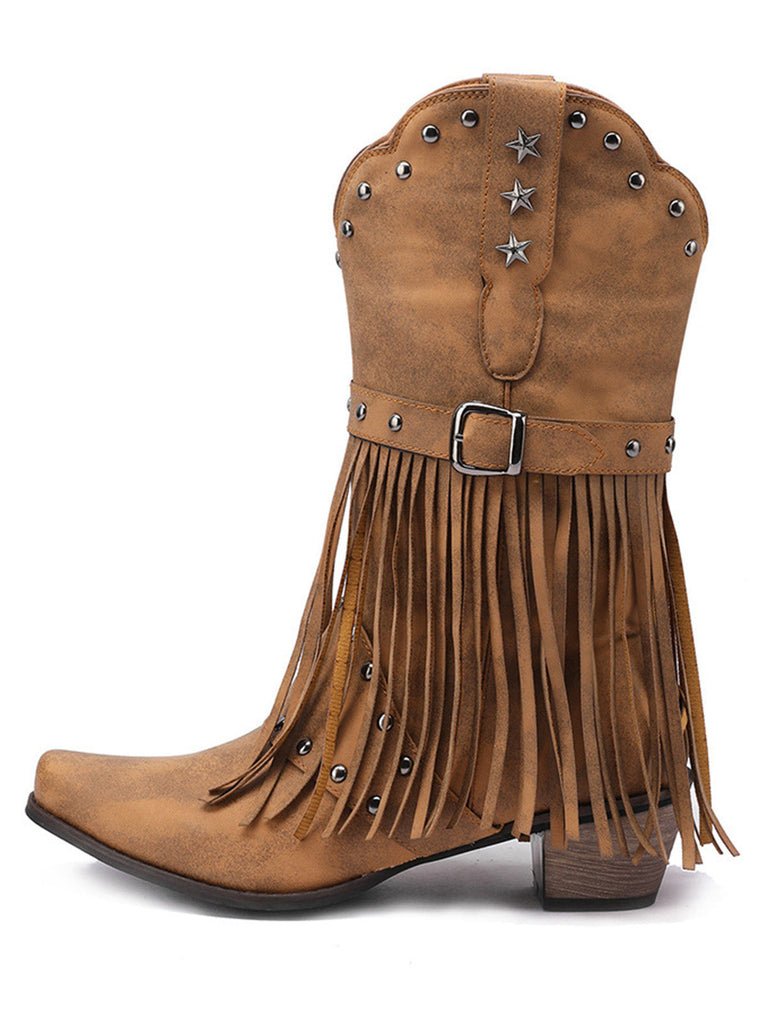 Boots mit Spitz und Quaste