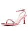 Rosa Sandalen mit Kristall und Riemen
