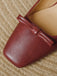 Burgunderrote Vintage Ballerinas mit Schleife und Zehen