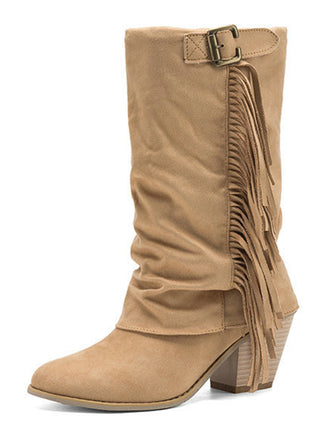 Vintage Boots mit Fransen und Mid