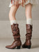 Vintage Boots mit Spitz und Hoch