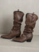 Vintage Boots mit Spitz und Hoch