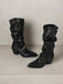 Vintage Boots mit Spitz und Hoch
