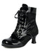 Vintage-Stiefeletten mit Samt und Lackleder