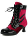 Vintage-Stiefeletten mit Samt und Lackleder