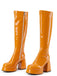 Plateau-Stiefeletten mit runder Spitze und Blockabsatz