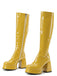Plateau-Stiefeletten mit runder Spitze und Blockabsatz