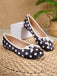 Schwarze & Weiße Ballerina-Schuhe mit Polka-Dots und Schleife