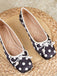 Schwarze & Weiße Ballerina-Schuhe mit Polka-Dots und Schleife