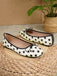 Schwarze & Weiße Ballerina-Schuhe mit Polka-Dots und Schleife