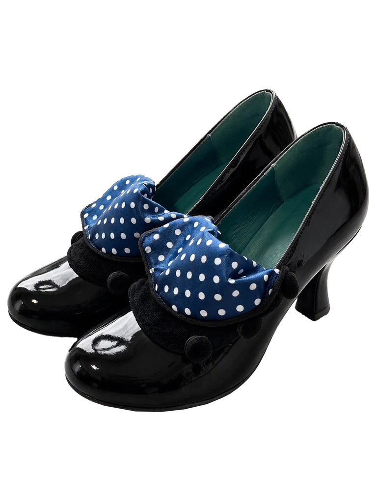 Retro Pumps mit Polka-Dots und Blockabsatz