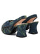 Plateau-Slingback-Sandalen aus Batik-Denim mit Sternnieten