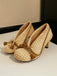 Vintage Pumps mit Polka-Dots und Quasten-Schleife