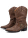 Spitze Vintage-Westernstiefeletten mit Nieten und Schnalle