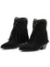 Schwarze halbhohe Westernstiefel mit Fransen und Nieten