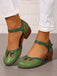 Vintage Spangenschuhe mit Cut-outs und niedrigem Blockabsatz