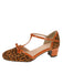 Vintage-T-Riemen-Pumps mit Schleife und Blockabsatz