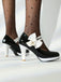 Mary Jane Farbblock Seitlicher Bogen Hochhackige Schuhe
