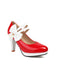 Mary Jane Farbblock Seitlicher Bogen Hochhackige Schuhe