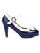 Retro Runder Zeh Bogen High Heels Schuhe