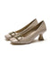 Quadratische Zehenpartie Patent High Heels Schuhe