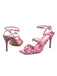 Rosa Strassstein Lackleder Sandalen mit hohen Absätzen