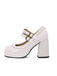 Retro Mary Jane Patent Leather Platform Chuny Heels