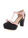 Aprikose PU Leder Bogen T-Träger High Heels