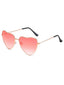 Rosa Vintage Metall Herzrahmen Sonnenbrille