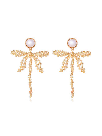 Retro Perle Libellendraht Tropfenohrringe