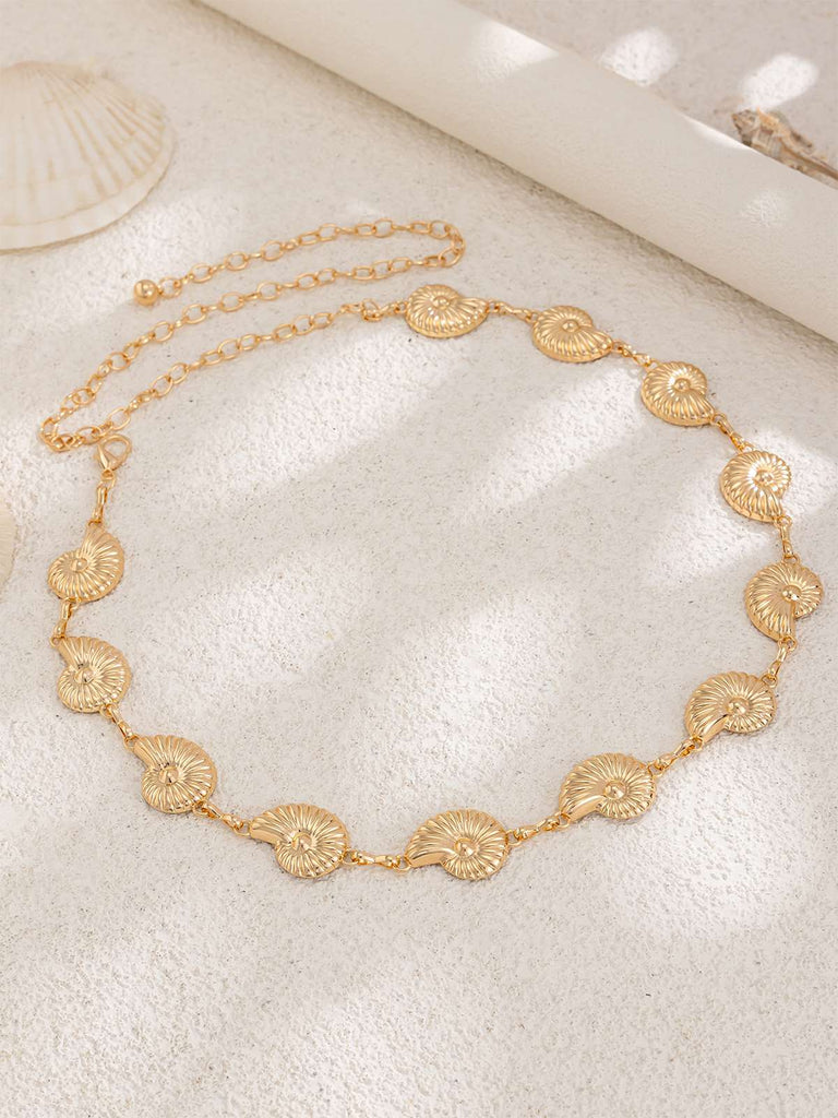 Gold Muschel Legierung Taillenkette