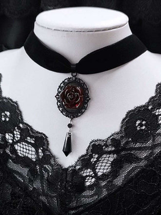 Vintage Dunkle Rose Viktorianisch Gothic Halskette