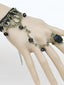 Schwarzes Vintage-Gothic-Armband mit Spitze und Schmucksteinen