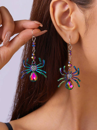 Halloween Bunt Spinne Ohrringe