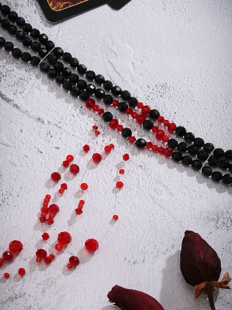 Gothic Mehrschichtig Beaded Blutstropfen Anhänger Halskette