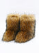Vintage Kunstpelz Winter Schneestiefel