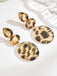 Vintage Leopard Drucken Tropfen Ohrringe