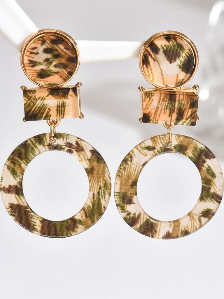 Vintage Leopard Drucken Tropfen Ohrringe
