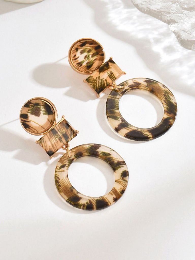 Vintage Leopard Drucken Tropfen Ohrringe