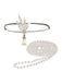 Gatsby Feder Legierung Stirnband & Perlen Halskette Set