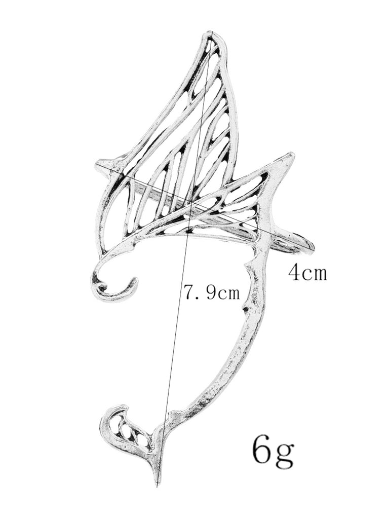 Einzelner Vintage Schmetterlingsflügel-Ohrring mit Cut-Outs für das rechte Ohr
