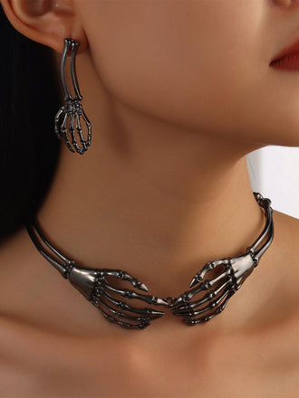 Halloween Gothic Halsketten- & Ohrring-Set