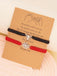 Rot-schwarzes Gothic Paar-Armband mit Spinnenanhänger