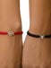 Rot-schwarzes Gothic Paar-Armband mit Spinnenanhänger