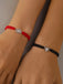 Rot-schwarzes Gothic Paar-Armband mit Spinnenanhänger