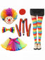 Regenbogen Clown Kostüm-Accessoire-Set