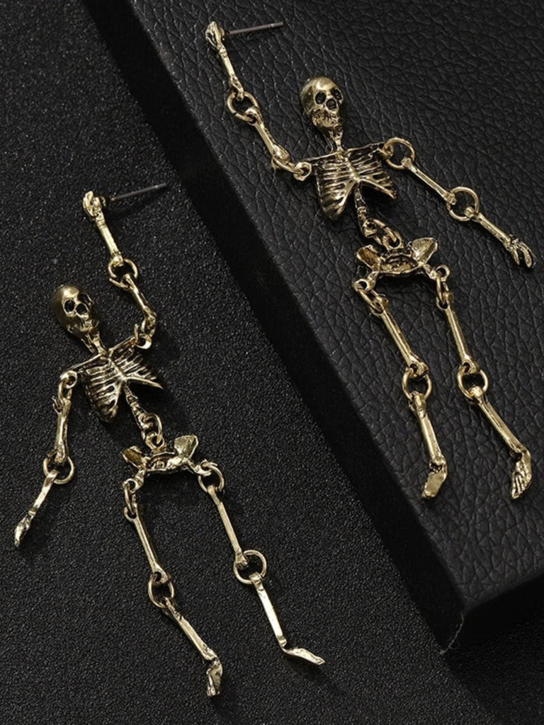 Halloween Ohrhänger mit Skeletten und Kettendetail