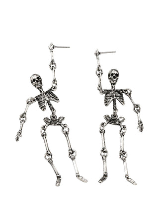 Halloween Ohrhänger mit Skeletten und Kettendetail